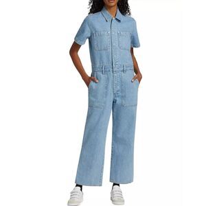 SLVRLAKE Wide-Leg Denim Workwear Jumpsuit in Size M